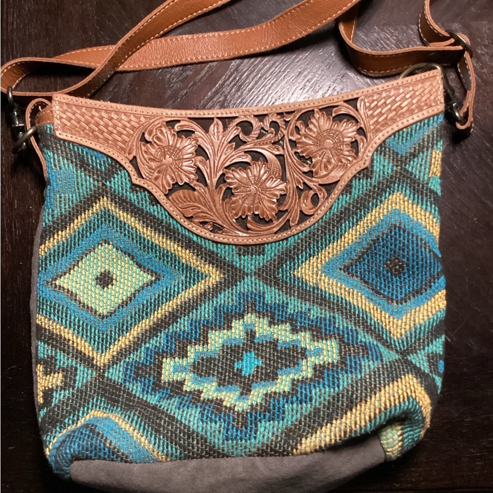 Myra Western Patterned Shoulder Bag - image 1